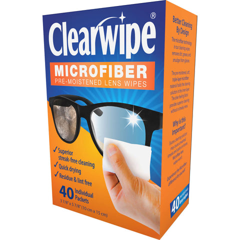 Grabber ClearWipe Microfiber Pre-Moistened Lens Wipes 40-Pack