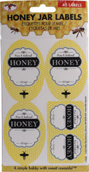 Little Giant Honey Jar Labels, 40-count, Yellow/black