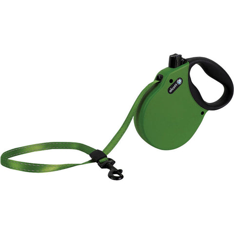 Alcott Adventure Retractable Belt Leash, Medium, Green, 16 ft