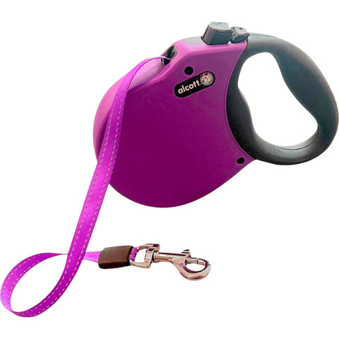 Alcott Adventure Retractable Belt Dog Leash Small 16 ft Purple