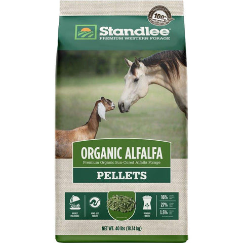 Standlee Premium Certified Organic Alfalfa Pellets, 40 lb
