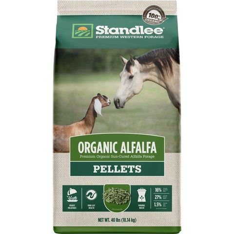 Standlee Premium Certified Organic Alfalfa Pellets, 40 lb