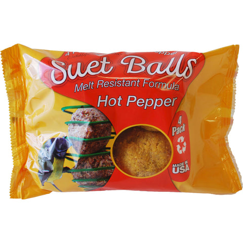Wildlife Sciences Suet Plus Suet Balls, Hot Pepper, 4 Pack, 16 oz