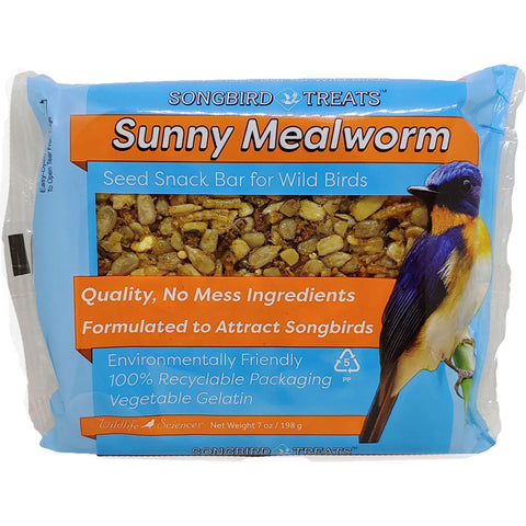 Wildlife Sciences Songbird Treats Mealworm Seed Cake 7 oz