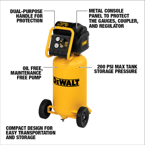 DeWalt Portable Electric Air Compressor, 15 Gallon, 1.6 HP