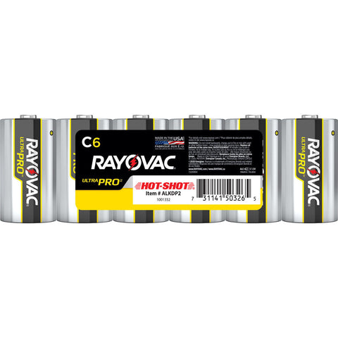 Hot Shot Ultrapro Alkaline C Batteries, 6-pack
