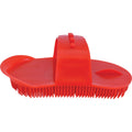 Partrade Plastic Curry Comb with Strap, 7 in, Red