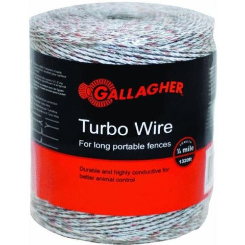 Gallagher Turbo Wire, White, 1,312 ft + 300 ft
