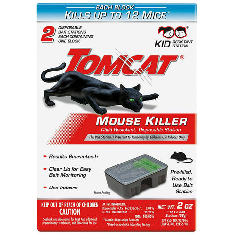 Tomcat Disposable Mouse Bait Station, 2 Pack