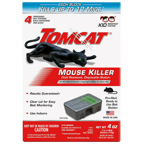 Tomcat Disposable Mouse Bait Station, 4 Pack