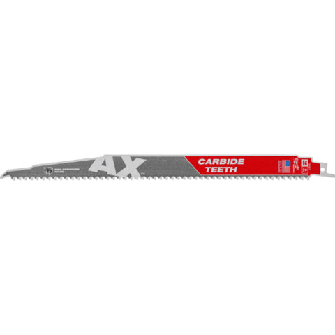 Milwaukee The AX with Carbide Teeth SAWZALL Blade, 5 TPI, 12"