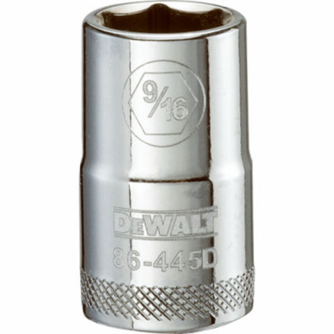 DeWalt SAE Standard Socket, 9/16" x 1/2" Drive, 6 Point