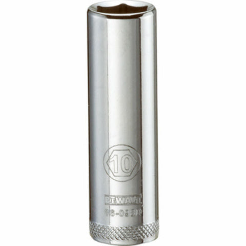 DeWalt Metric Deep Socket, 10 mm x 1/4" Drive, 6 Point