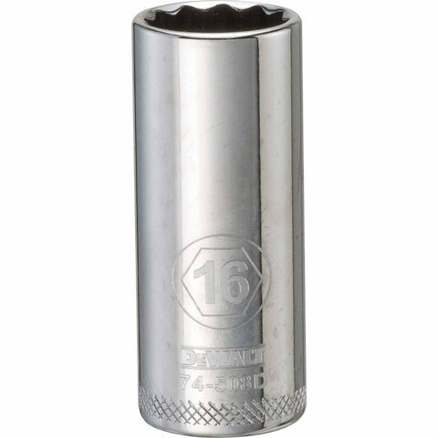 DeWalt Metric 12 Point Socket, 3/8" Drive, 16mm