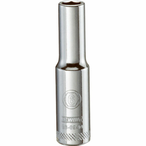 DeWalt Metric Deep Socket, 1/4'' Drive x 6 mm, 6 Points