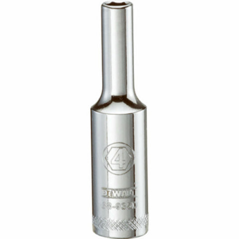 DeWalt Metric Deep Socket, 1/4" Drive x 4 mm, 6 Points