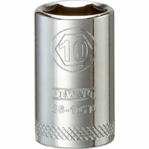 DeWalt SAE Deep Socket, 1/4'' Drive x 10 mm, 6 Points