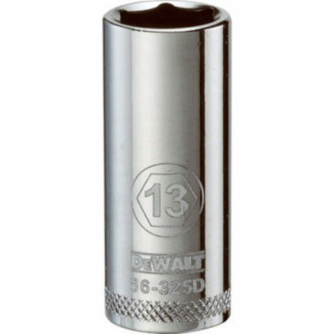DeWalt Metric Standard Socket, 13 mm x 3/8" Drive, 6 Point