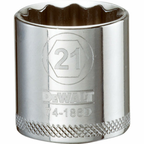 DeWalt Metric 12 Point 3/8" Drive Socket, 21mm