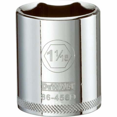 DeWalt SAE Standard Socket, 1-1/16" x 1/2" Drive, 6 Point