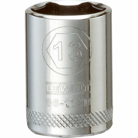 DeWalt Metric Deep Socket, 13 mm x 1/4" Drive, 6 Points