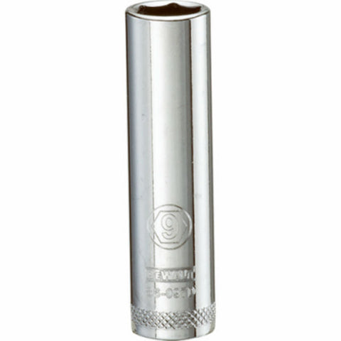DeWalt Metric Deep Socket, 9 mm x 1/4" Drive, 6 Point