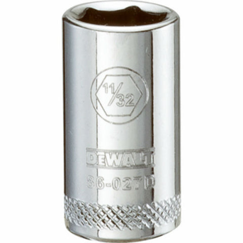 DeWalt SAE Standard Socket, 11/32" x 1/4" Drive, 6 Point