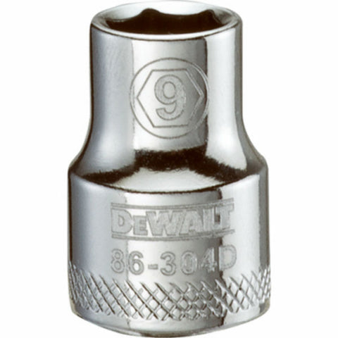DeWalt Metric Standard Socket, 9 mm x 3/8" Drive, 6 Point