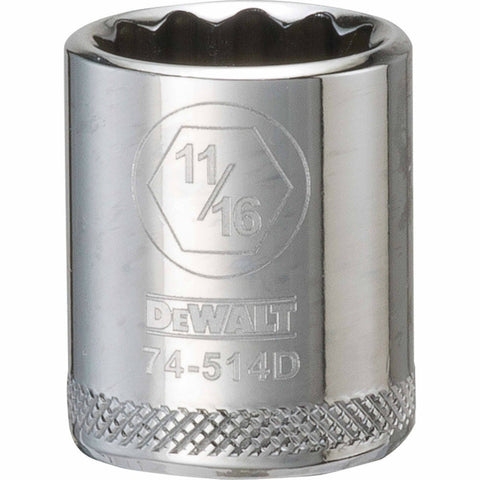 DeWalt SAE 12 Point 3/8" Drive Socket, 11/16"