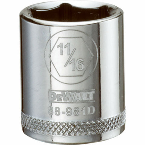 DeWalt SAE Standard Socket, 3/8" Drive x 11/16", 6 Points