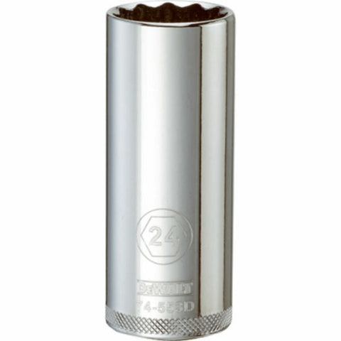 DeWalt Metric 12 Point 1/2" Drive Deep Socket, 24mm