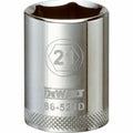 DeWalt Metric Standard Socket, 21 MM, 1/2" Drive