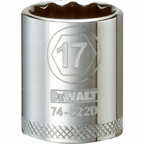 DeWalt Metric 12 Point 3/8" Drive Socket, 17mm