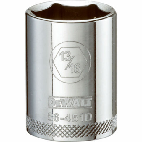 DeWalt SAE Standard Socket, 13/16" x 1/2 Drive, 6 Point