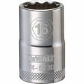 DeWalt Metric 12 Point Socket, 1/2" Drive, 16mm