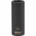 DeWalt Metric Deep Impact Socket, 20 mm x 1/2" Drive, 6 Point