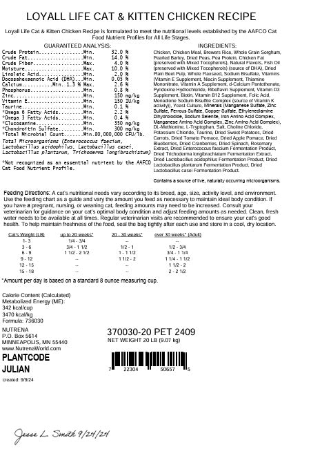 Nutrena® Loyall Life® Cat & Kitten Chicken Recipe 20 lbs