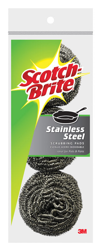 Scotch-brite 214c Heavy Duty Stainless Steel Scouring Pad, 3-pack