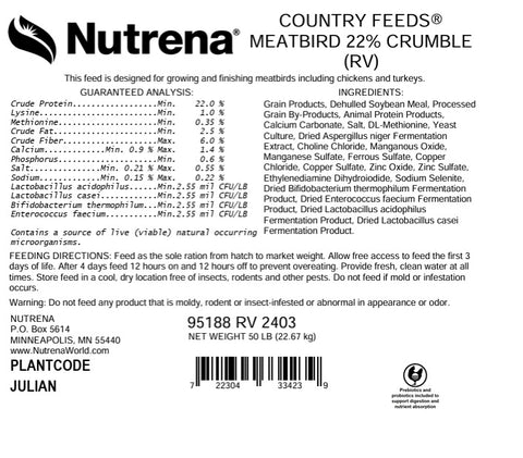 Nutrena® Country Feeds® Meatbird 50 lbs