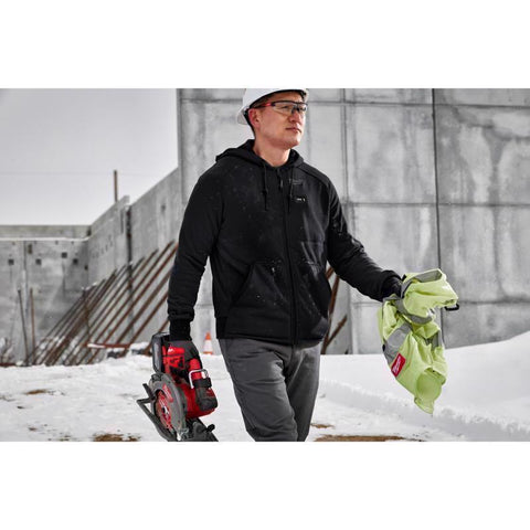 Milwaukee M12 Unisex Full-Zip Heated Hoodie Kit, Black