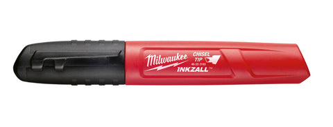 Milwaukee Inkzall Clog Resistant Chisel Tip Marker, Black