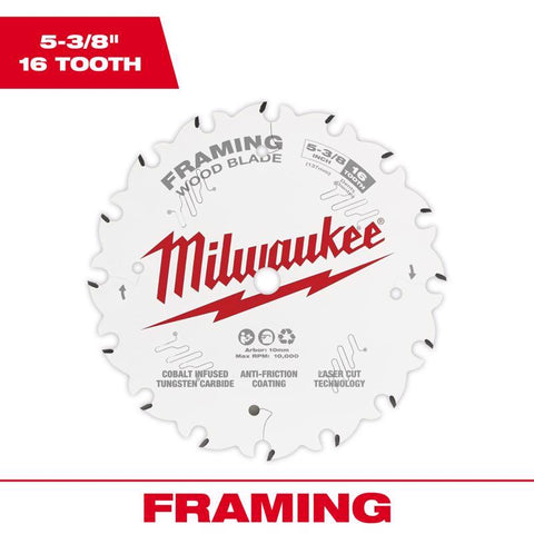 Milwaukee Framing Blade, Tungsten Carbide, 16 Teeth