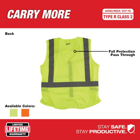 Milwaukee Safety Vest, High Visibility Yellow, XXL/XXXL