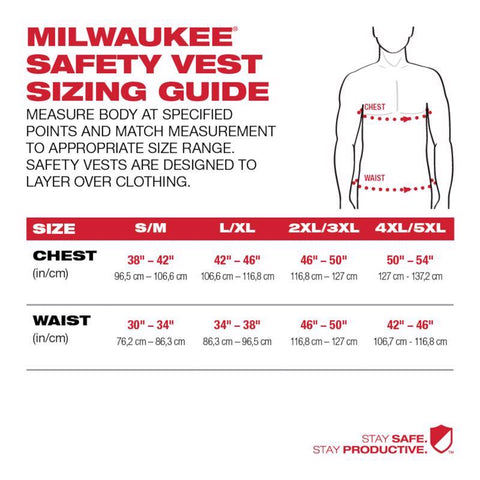 Milwaukee Safety Vest, High Visibility Yellow, XXL/XXXL