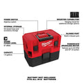 Milwaukee Wet & Dry Vacuum, 1.6 Gal, HEPA Filter, 12V, Black/Red