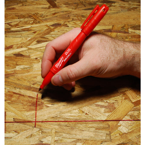 Milwaukee Red Fine Tip Jobsite Marker, 7.13", Red