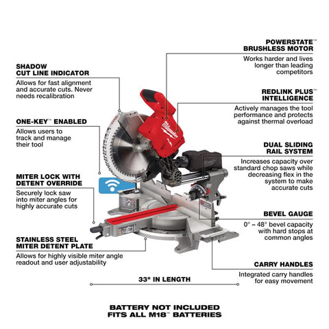 Milwaukee M18 12" Comp Miter Saw