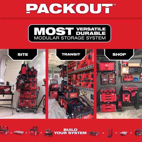 Milwaukee 2 Drawer Toolbox, 22.2", Black/Red