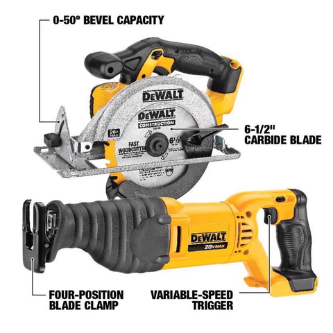 DeWalt Cordless Brushed Combo Tool Kit, 20 Volt