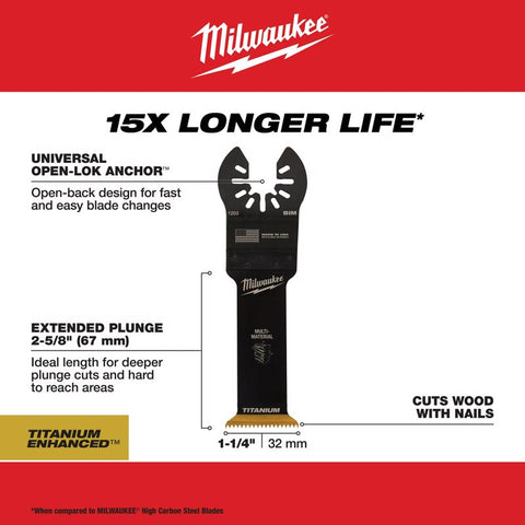 Milwaukee Open-Lok Oscillating Blade, Bi-Metal
